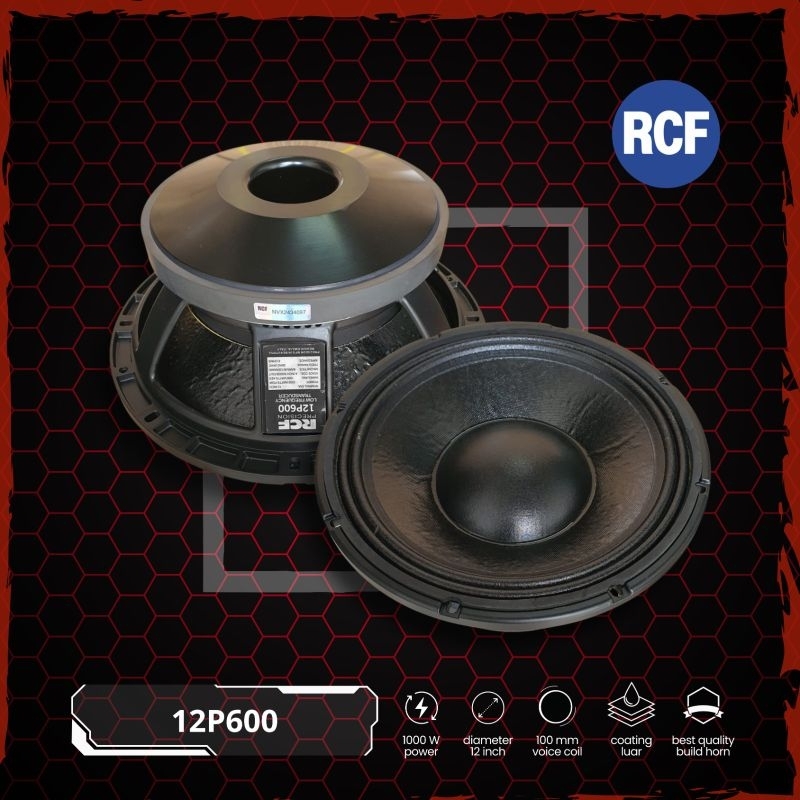 speaker komponen RCF 12P600 original daun coating kulit jeruk