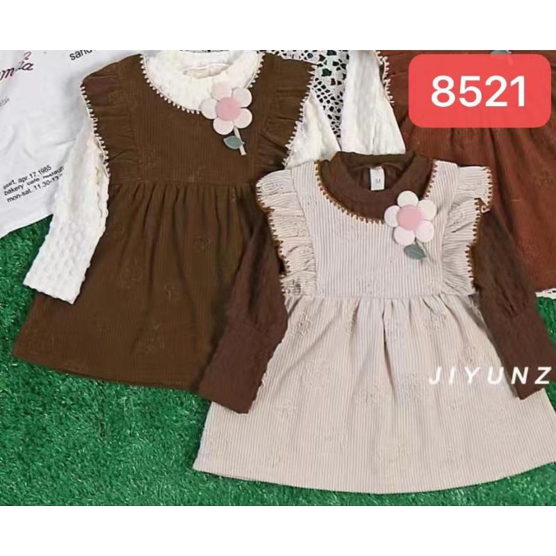 Anhshop - Poppy dress Baju dress anak perempuan rompi motif bunga baju anak umur 1-3 tahun