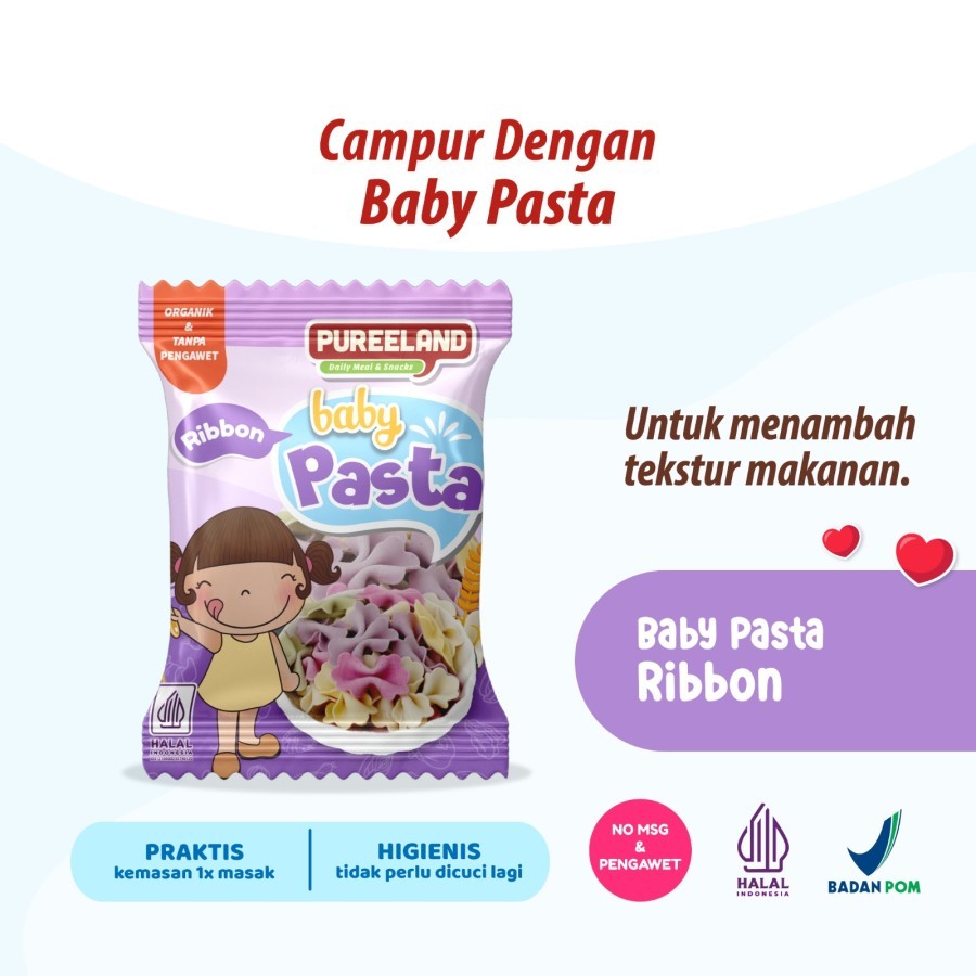 Pureeland Baby Pasta Ribbon  MPASI Bayi Organik  Bumbu MPASI