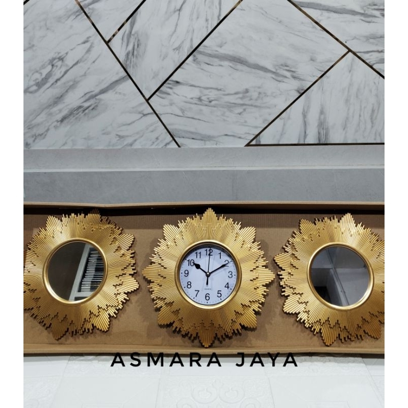 Asmara Jaya Jam dinding 3 in 1 dengan kaca/jam dinding aesthetic