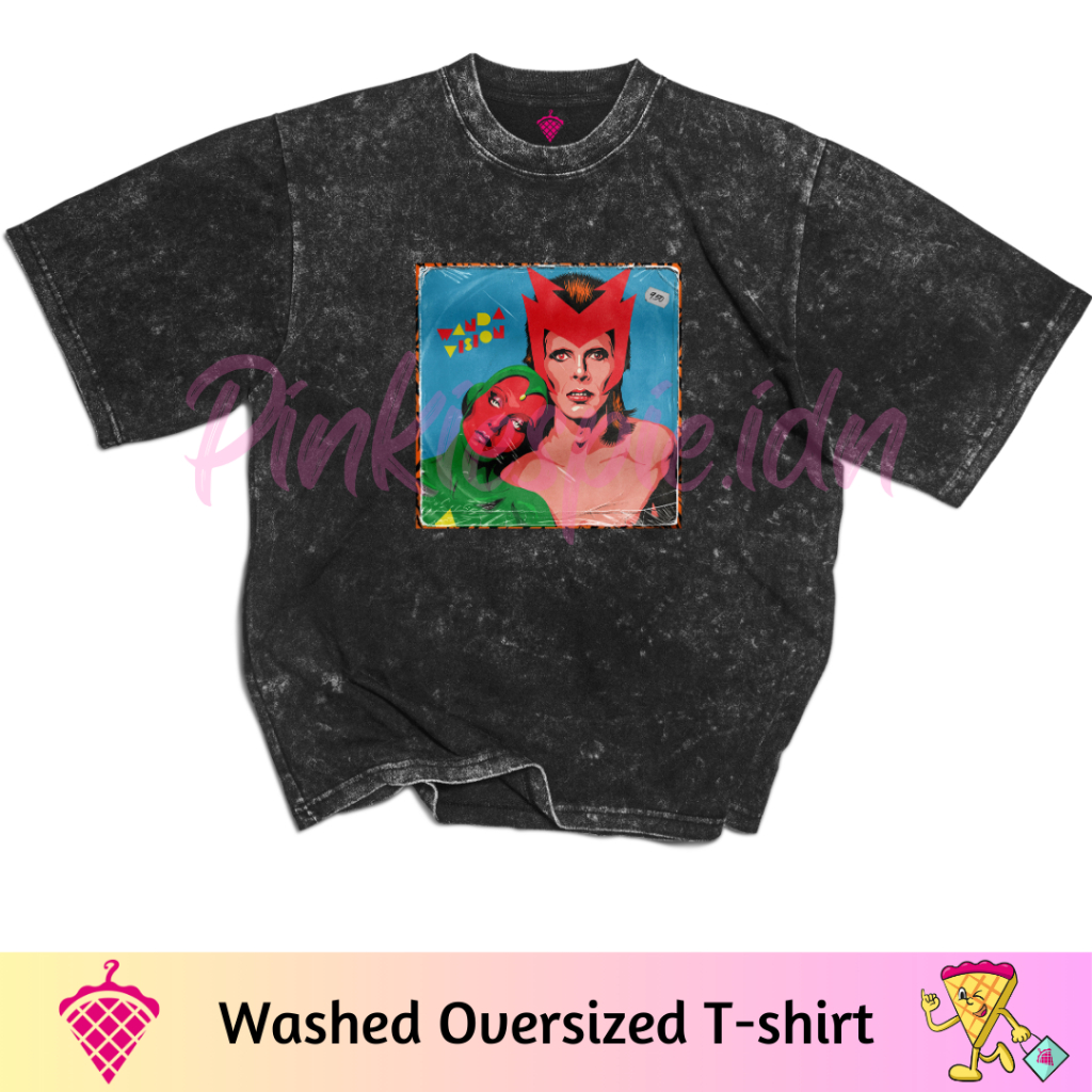 Pinkiespie.Idn Kaos Marvel Vision & Wanda Scarlet Witch Fiksi Ilmiah Sci Fi Basic, Washed, Oversize,