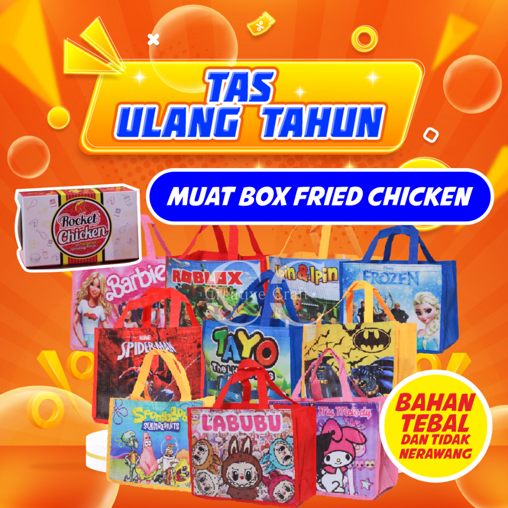 

TAS ULTAH ANAK / TAS ULTAH KARAKTER / TAS ULANG TAHUN ANAK / TAS ULTAH MURAH