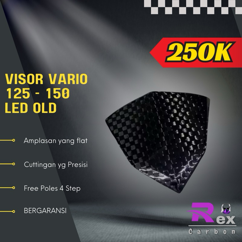 Visor/Batok kepala depan vario 125/150 (Led old) Carbon Kevlar