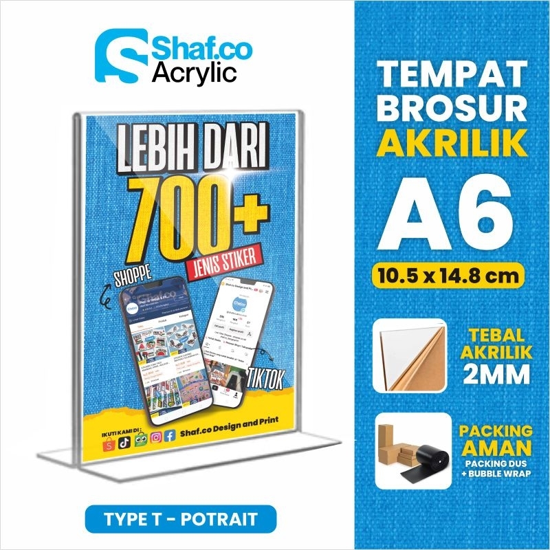 

Akrilik Tent Card Tent Holder / Tempat Brosur Akrilik A6 2mm Potrait / Acrylic Qris Barcode // Akrilik Menu // Akrilik Promo