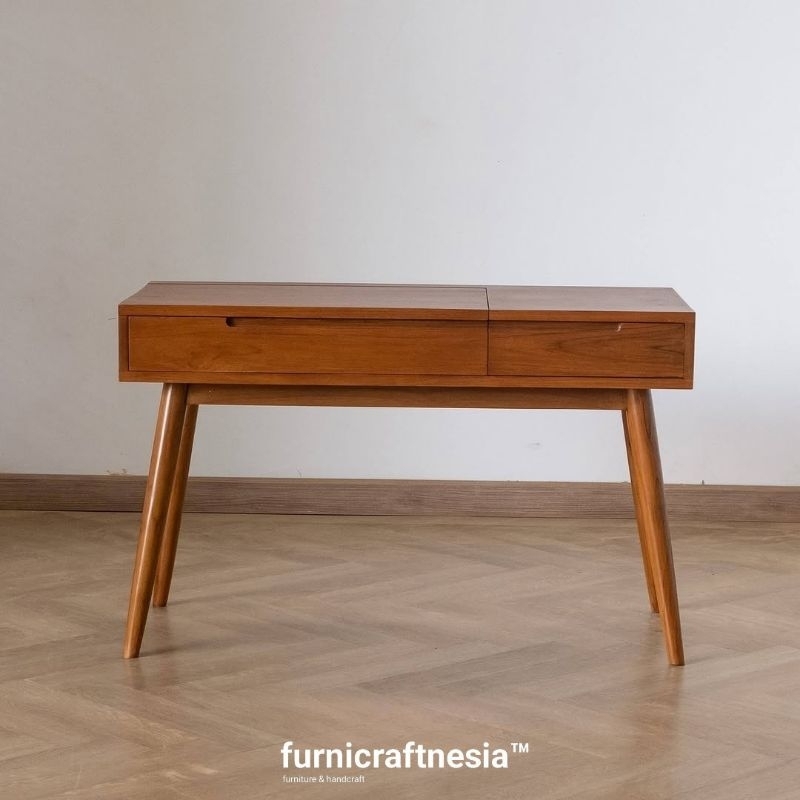 Meja Rias Minimalis Kayu Jati Panjang 120cm