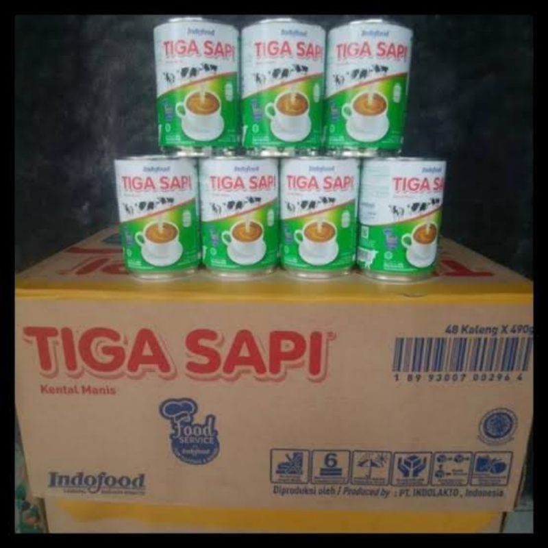 

krimer kental manis tiga sapi 1 dus isi 48 kaleng