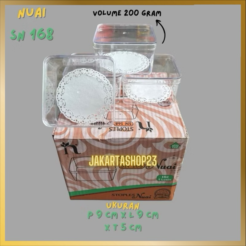 Toples Nuai SN 168 200 gram / Toples Mika Dessert Box Mini Nuai SN 168 ( 200 gr ) / Toples Kue Kerin