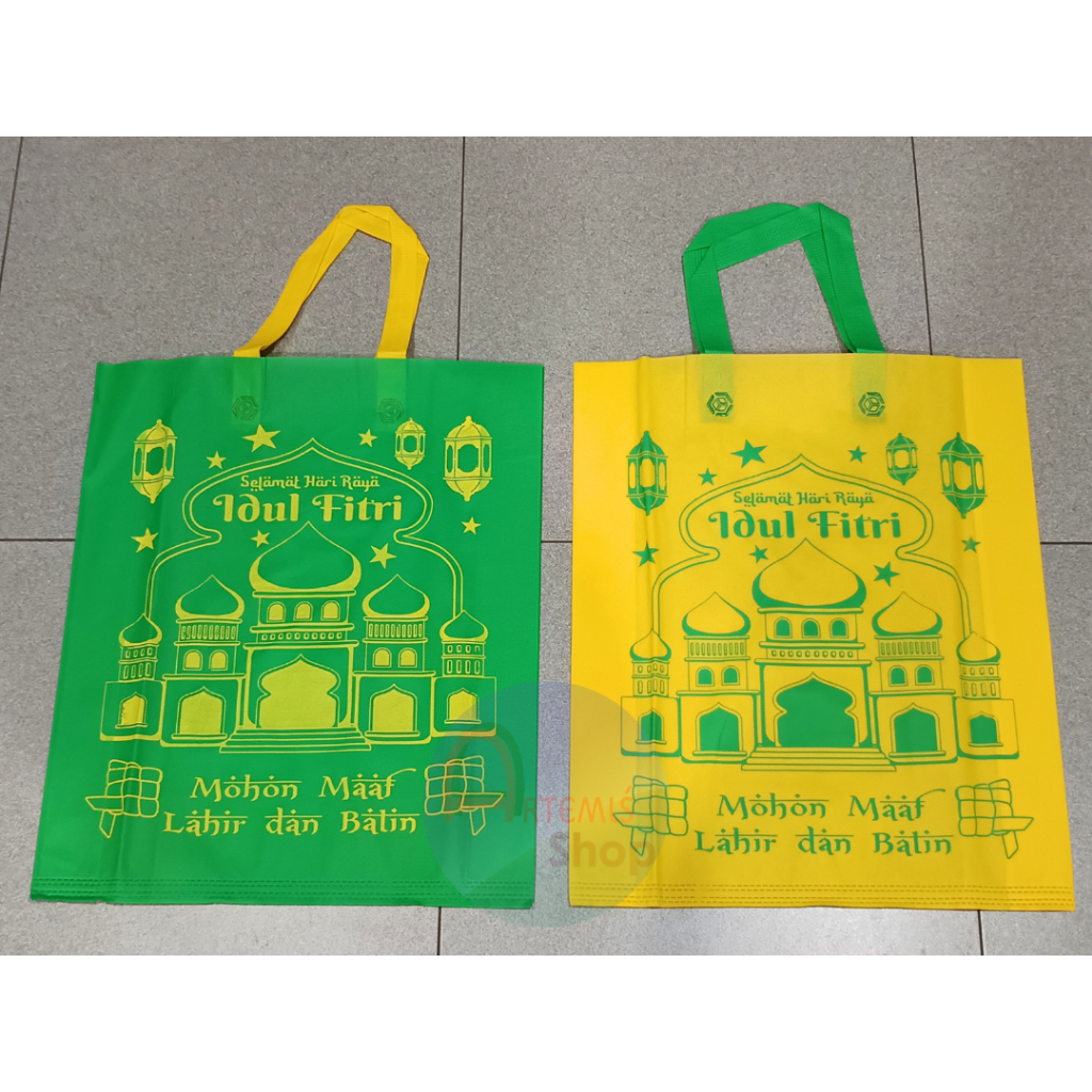 

Tas Kain / Spunbond Idul Fitri / Lebaran Ukuran Besar Size L Isi 12 pcs