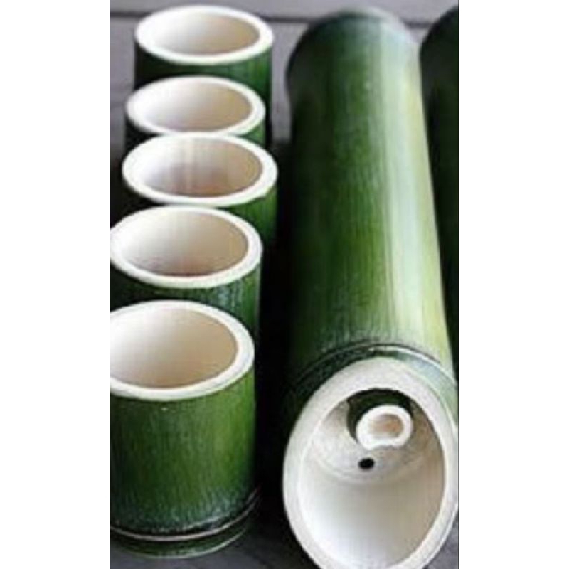 gelas bambu satu paket +teko unik natural alami