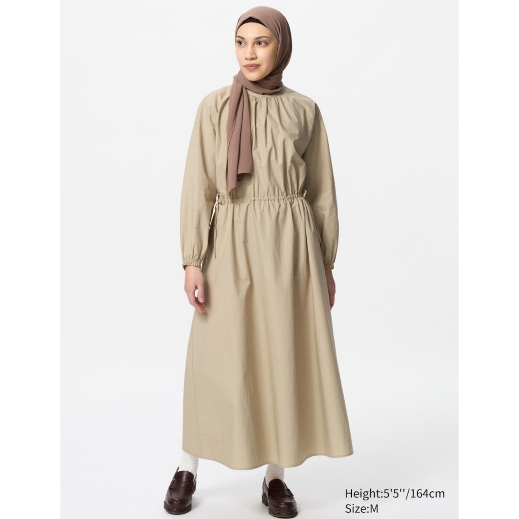 UNIQLO WANITA GAUN KATUN POPLIN DRESS GAMIS KATUN POPLIN UNIQLO CEWE