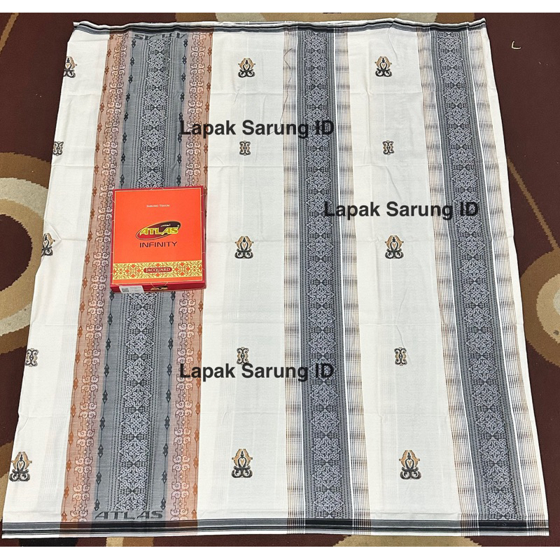 Sarung ATLAS Infinity Jacquard Warna Putih Coklat