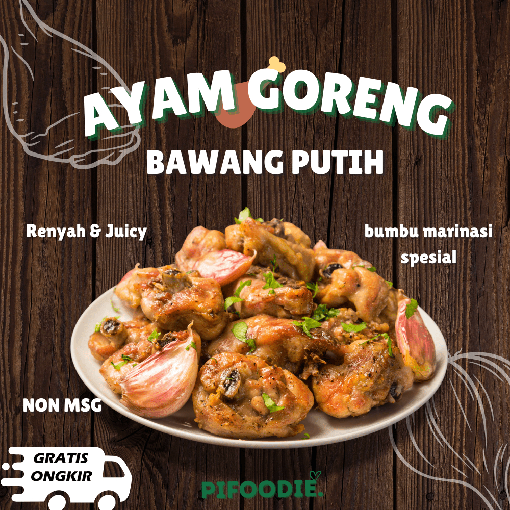 

Ayam Goreng Bawang Putih Marinasi Homade Non MSG ISI 5 PCS