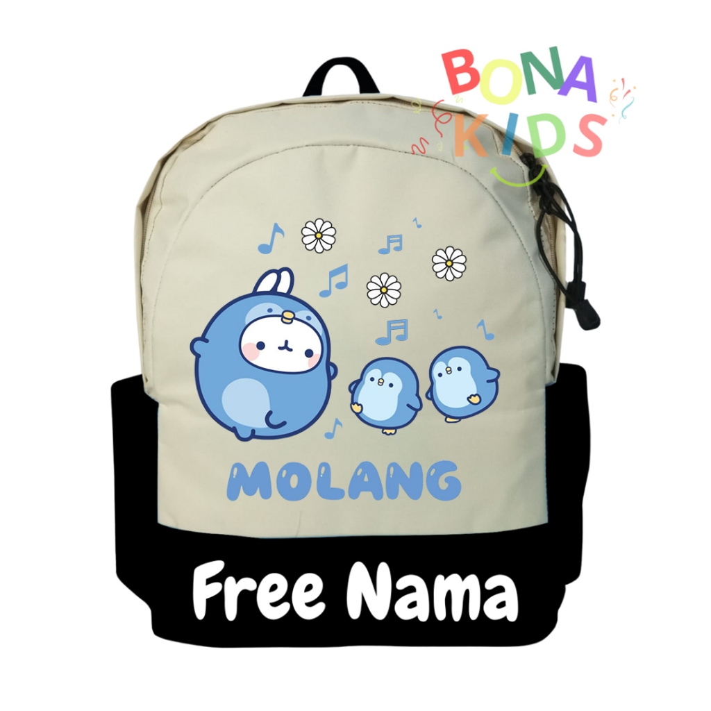 Tas Anak Kartun Molang Ransel Sekolah Anak Molang TK SD PAUD Free Nama