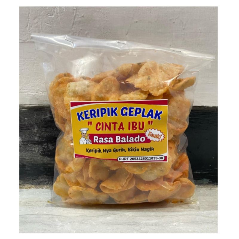 

Keripik Geplak Khas Tegal Rasa Balado 500 gram