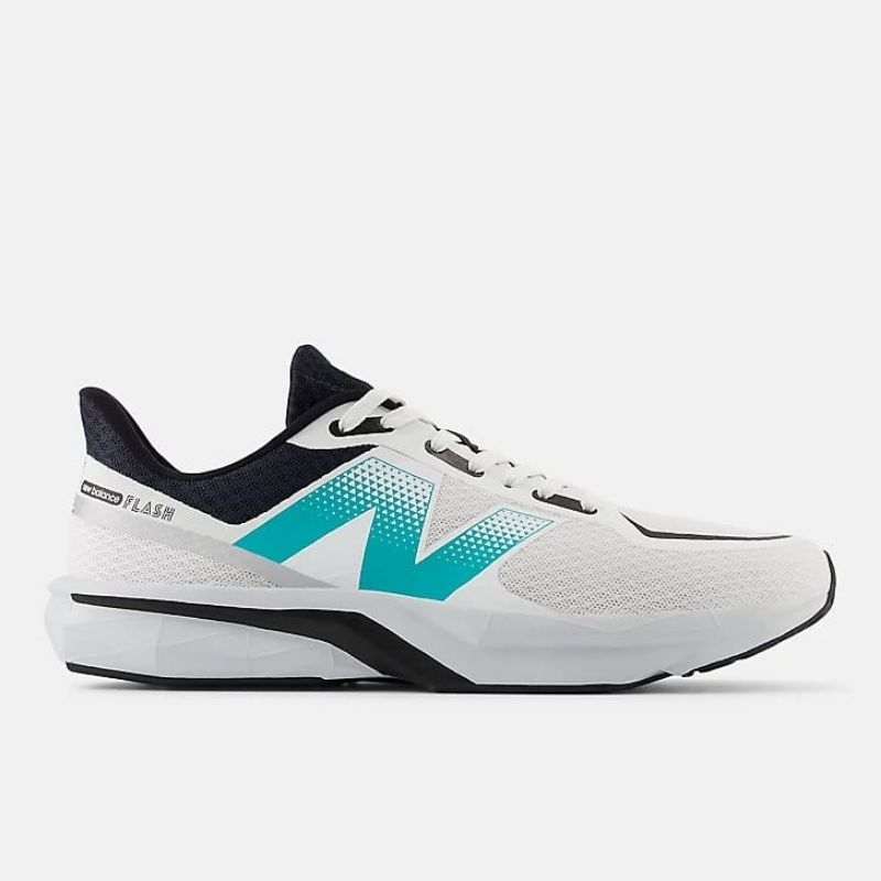 SEPATU RUNNING PRIA MURAH BIG SIZE 44.5 43 42 ORIGINAL NB DynaSoft FLASH v7 White with Black