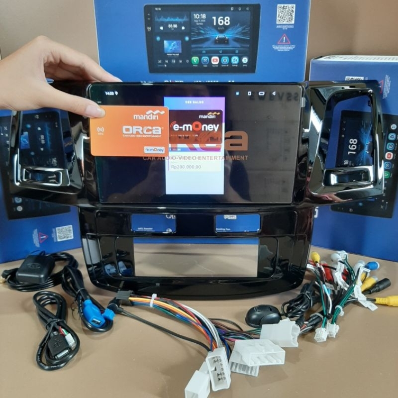 HEAD UNIT ANDROID FORTUNER 2005 - 2015 ANDROID ORCA STANDARD G2 RAM 4/128 GB NFC 9 INCH INCELL BLACK