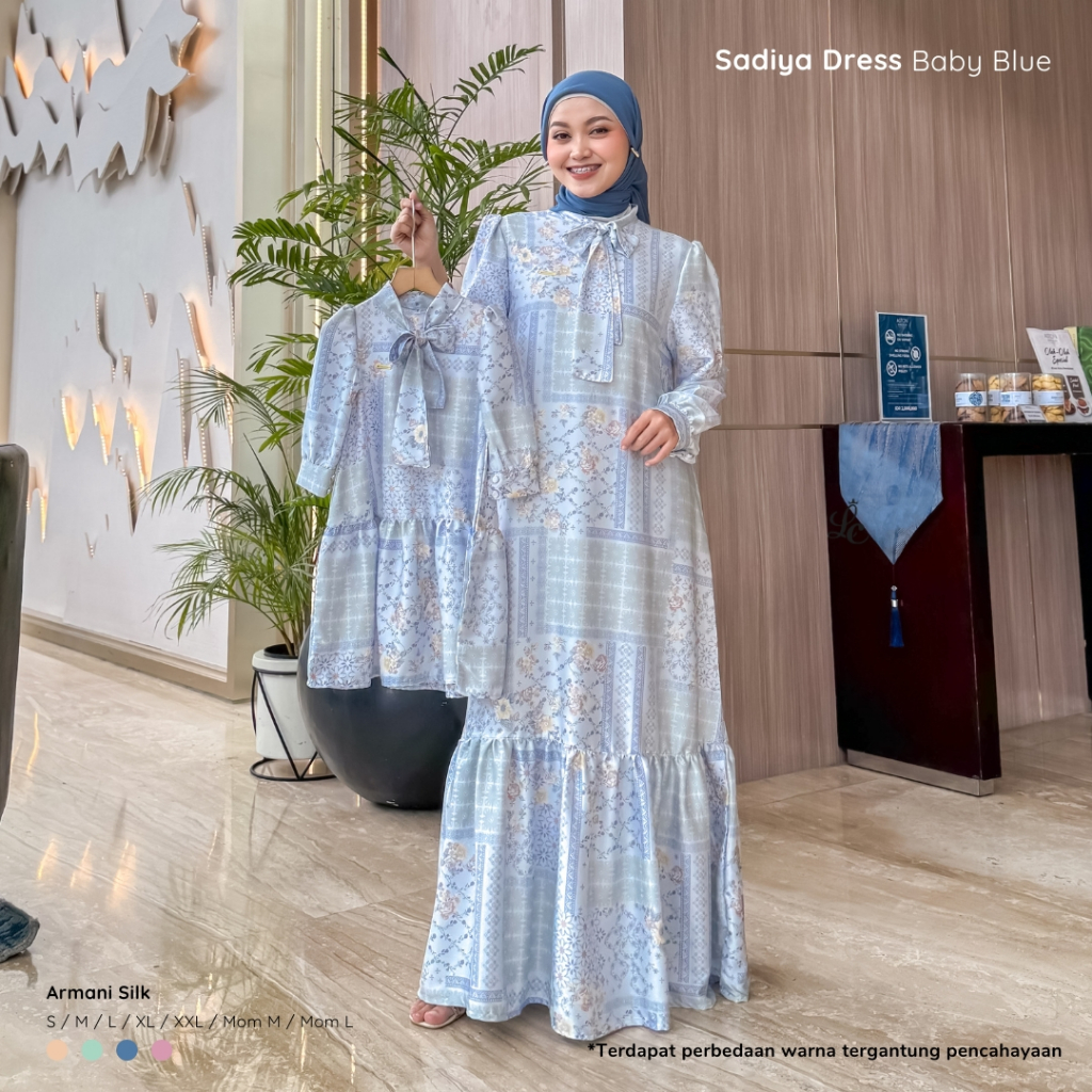 Littlecrownn - Sadiya Dress  | Dress Couple Anak Perempuan dan Ibu | Dress Lebaran Kekinian | Baju A