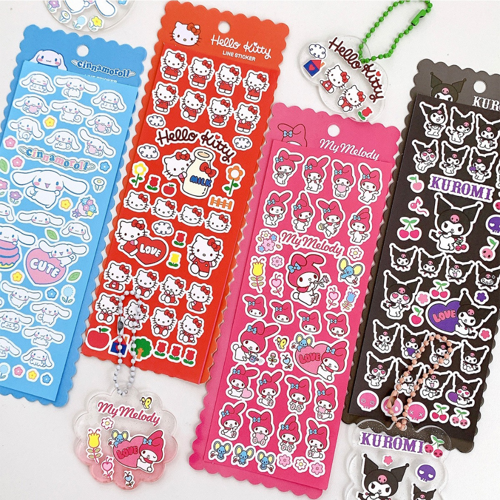 

KITTY MELODY KUROMI CINNAMOROLL CUTE STICKER - STIKER MAINAN ANAK