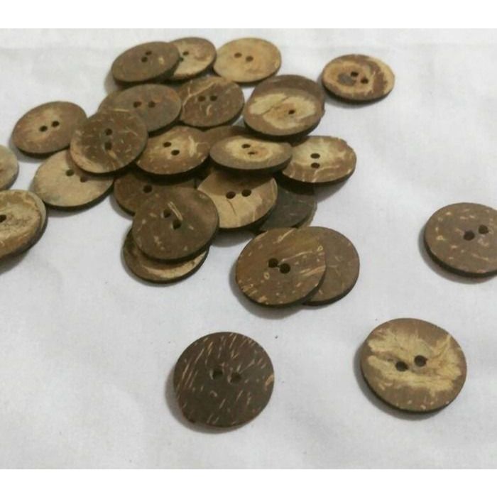 Kancing Batok Kelapa/Ukuran 2.5cm/Kancing Baju Tas Aksesories/Lubang 2
