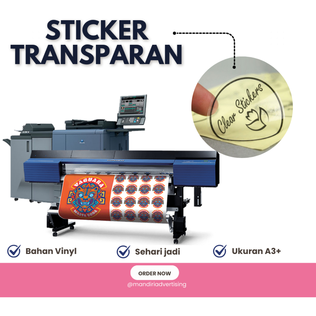 

Cetak Sticker Transparan A3 Anti Air, Label Makanan, Label Minuman Termurah Berkualitas