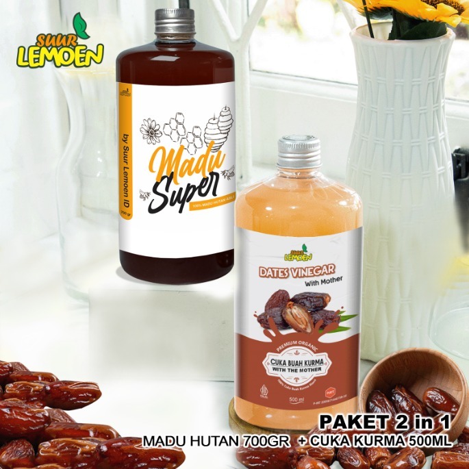 

Suur Lemoen Paket Cuka Kurma 500ml dan Madu Hutan Murni 700gr