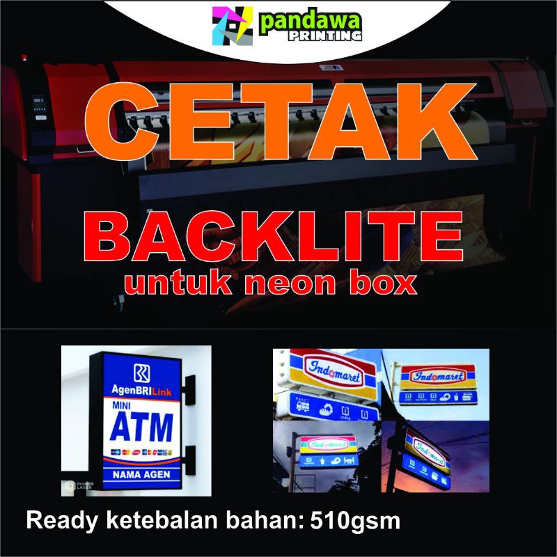Cetak backlite untuk neon box