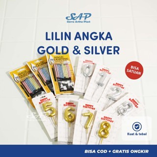 Lilin Ulang Tahun Angka | Lilin Ultah Angka | Lilin Ultah Angka Gold | Lilin Ultah Angka Silver