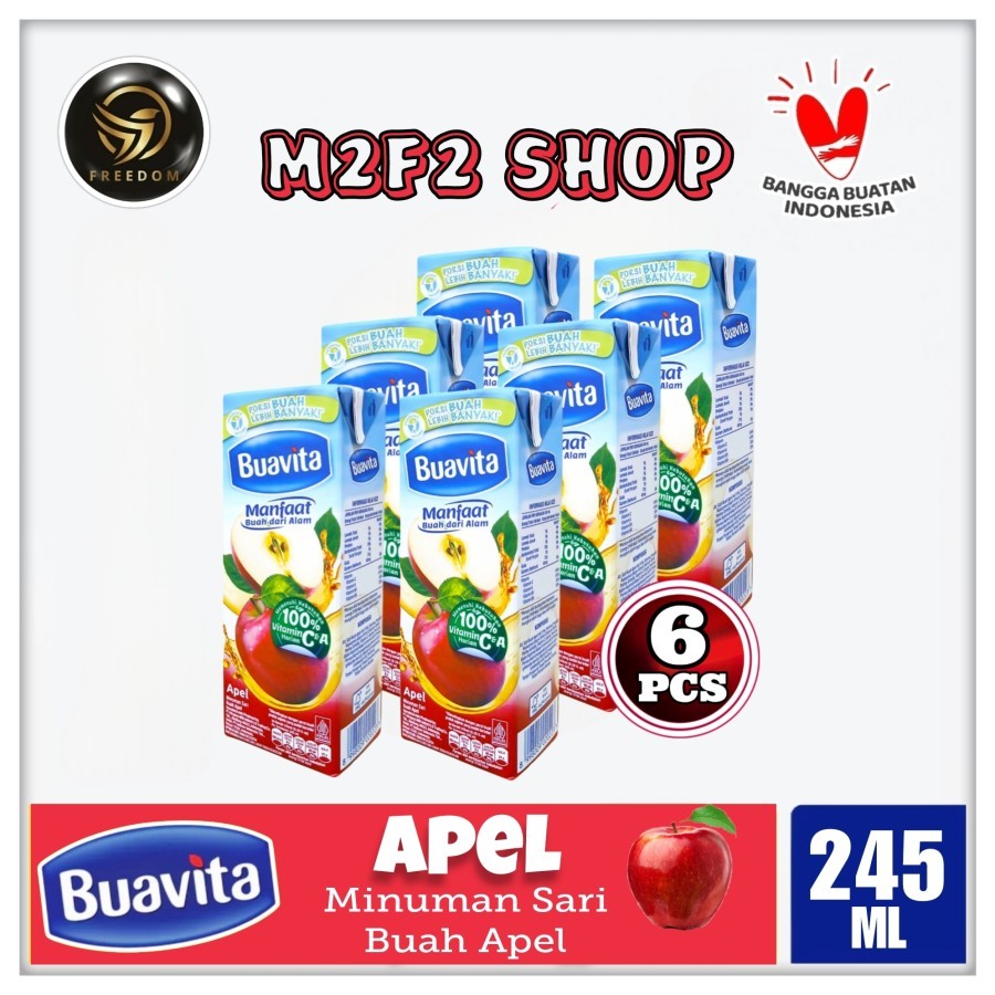 

Jus Buavita Rasa Apel Kotak | Juice Apple - 245 ml (Kemasan 6 Pcs)