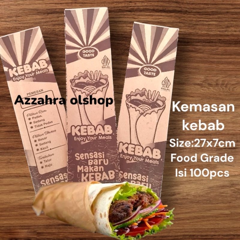 

100 LEMBAR KEMASAN KEBAB MURAH / WADAH KEBAB TERLARIS