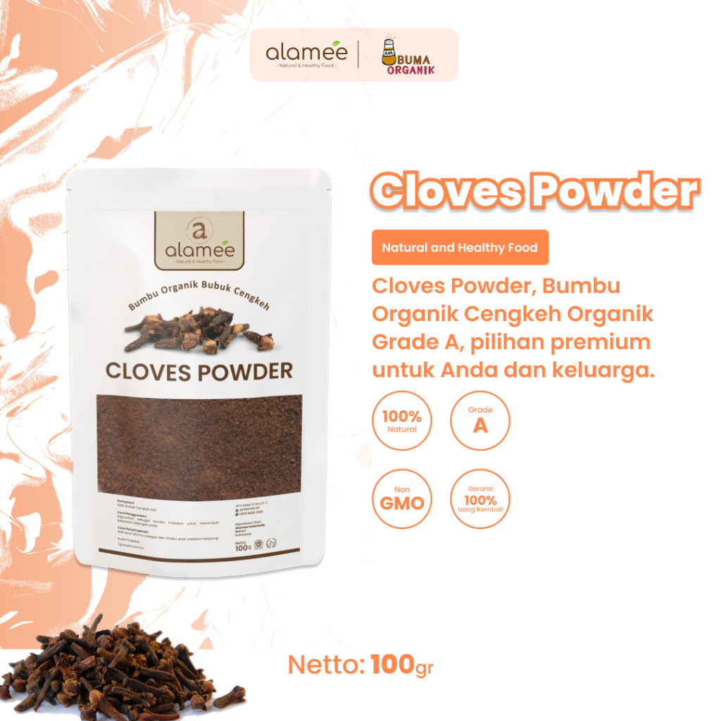 

Cengkeh Bubuk Clove Powder Ground Spice Rempah Rimpang Murni Asli Tanpa Campuran Bumbu Organik 100gram