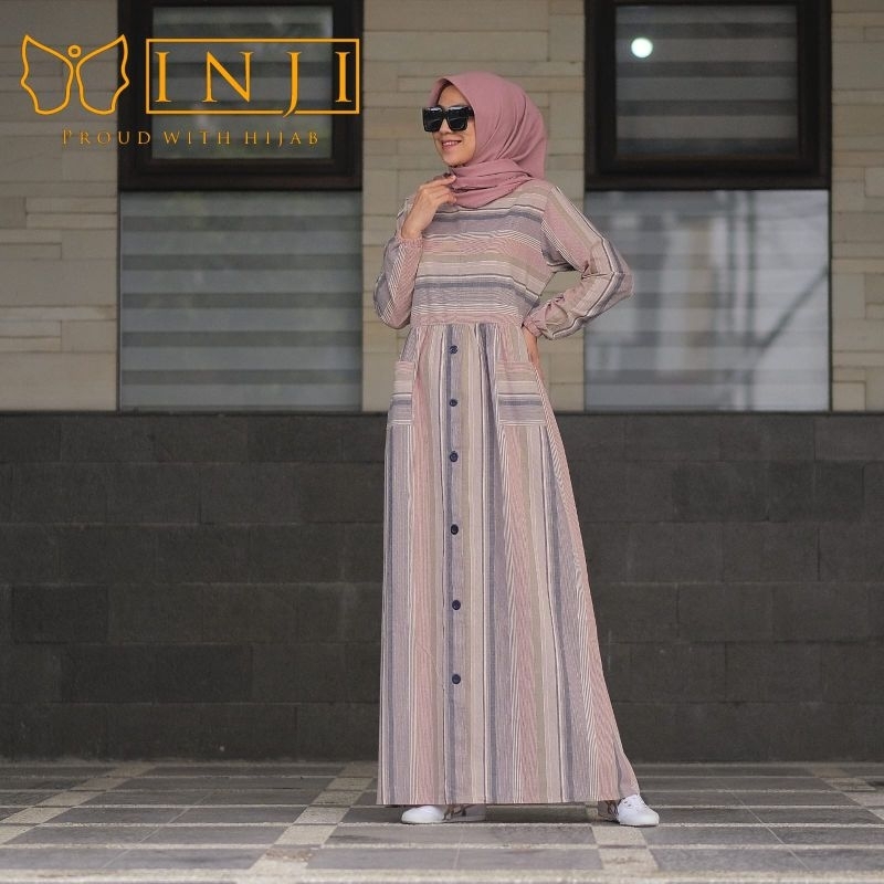 Lesty Dress by INJI Dress Baju Wanita Elegan Muslimah Murah