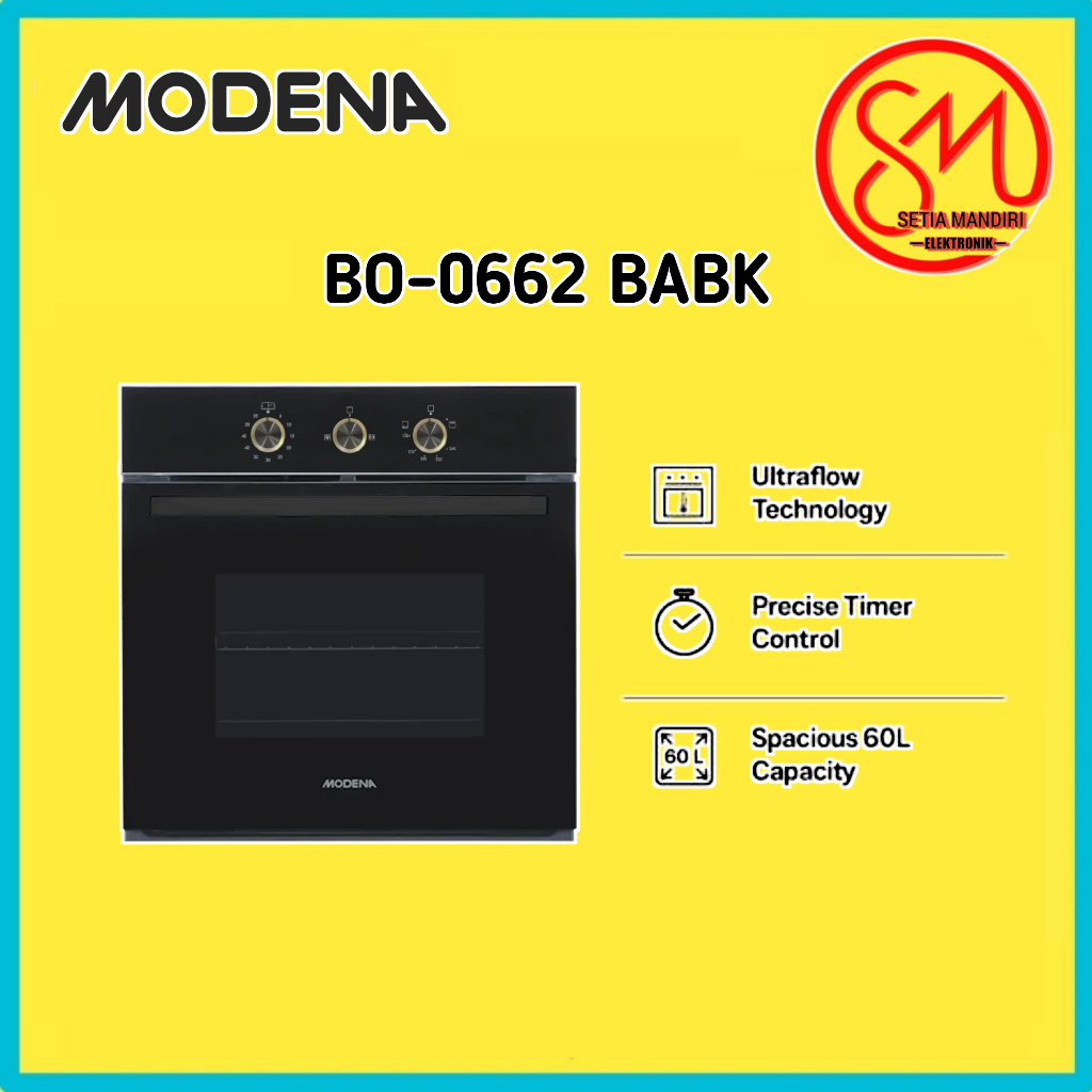 MODENA Oven Tanam Gas 6 Liter BO 0662 BABK - New Model