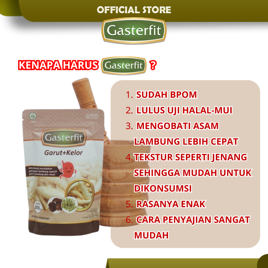 TEPUNG GARUT ORIGINAL UNTUK ATASI GANGGUAN LAMBUNG - Gasterfit