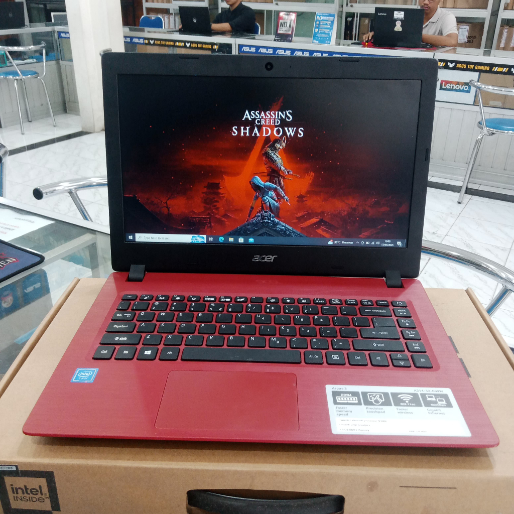 LAPTOP ACER ASPIRE 3 A314-32 INTEL CELERON N4000 RAM 4GB HDD 1TB LAYAR 14"INCH LIKENEW