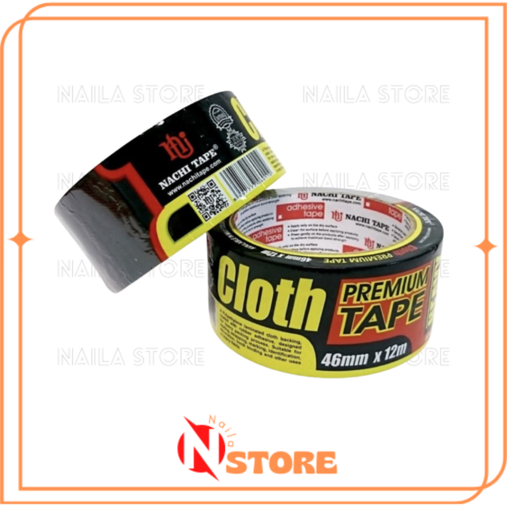 Isolasi Lakban Kain Hitam Nachi Solasi Lakban Nachi Colth Tape Nachi Berkualitas