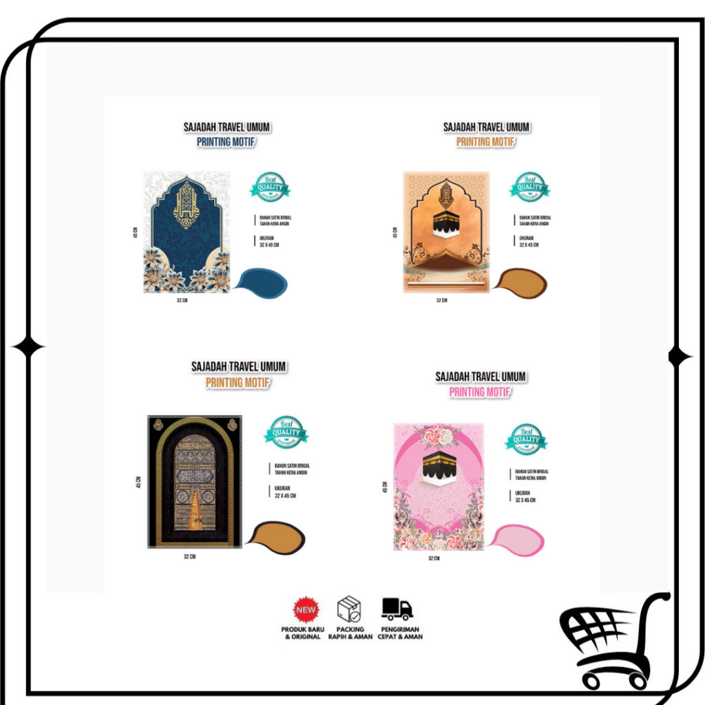 Toko99 -  Sajadah Seri Dewasa Bisa Custom Nama / Sajadah Kepala Mini/Sajadah Muka , Sajadah Travel M