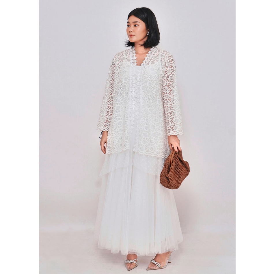 SARATO - Yoriko Broken White Set Tunic with Tutu Skirt