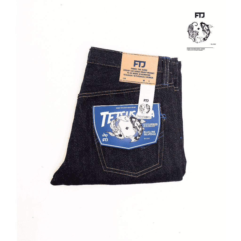 FTJ - Fabric The Jeans - SX-V3 Tetsusaiga 19 OZ Raw Denim Blueline Selvedge Unsanforized Celana Slim