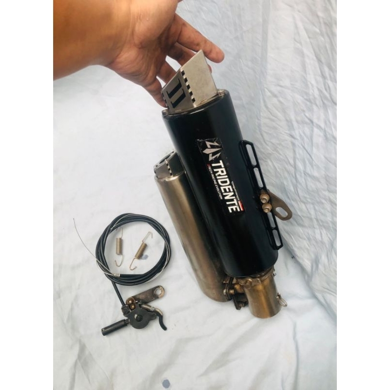 Knalpot 3 suara Tridente f23 3tech