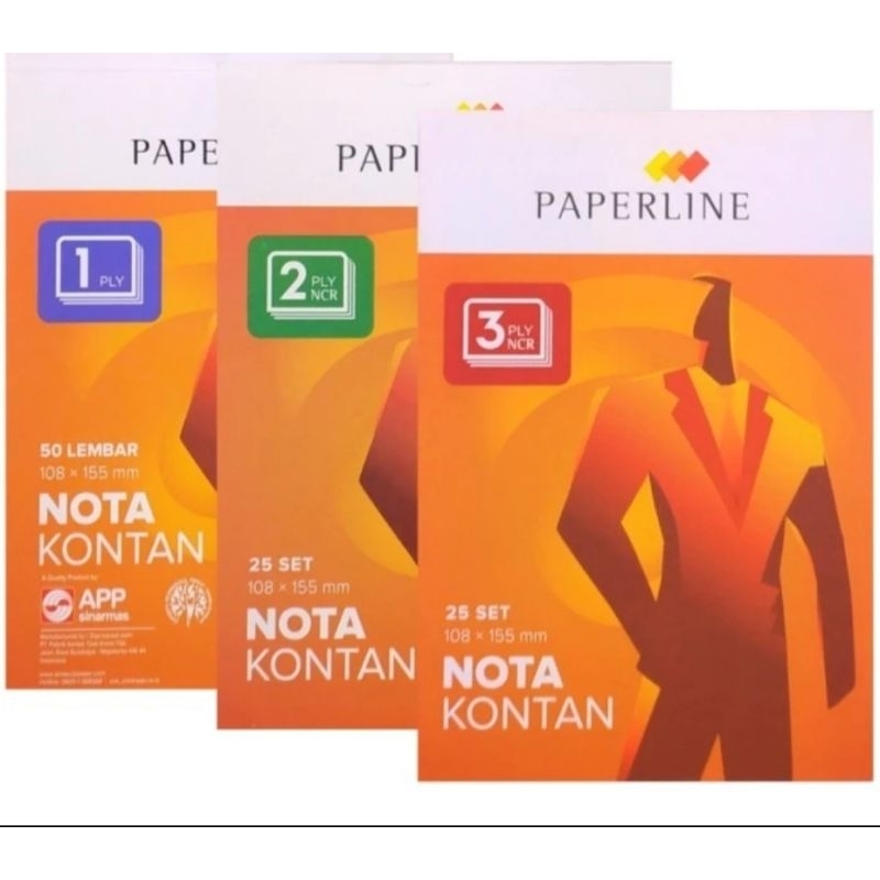 

Paperline Buku Nota Kontan Kecil K1 K2 K3 - Pack isi 10 buku.