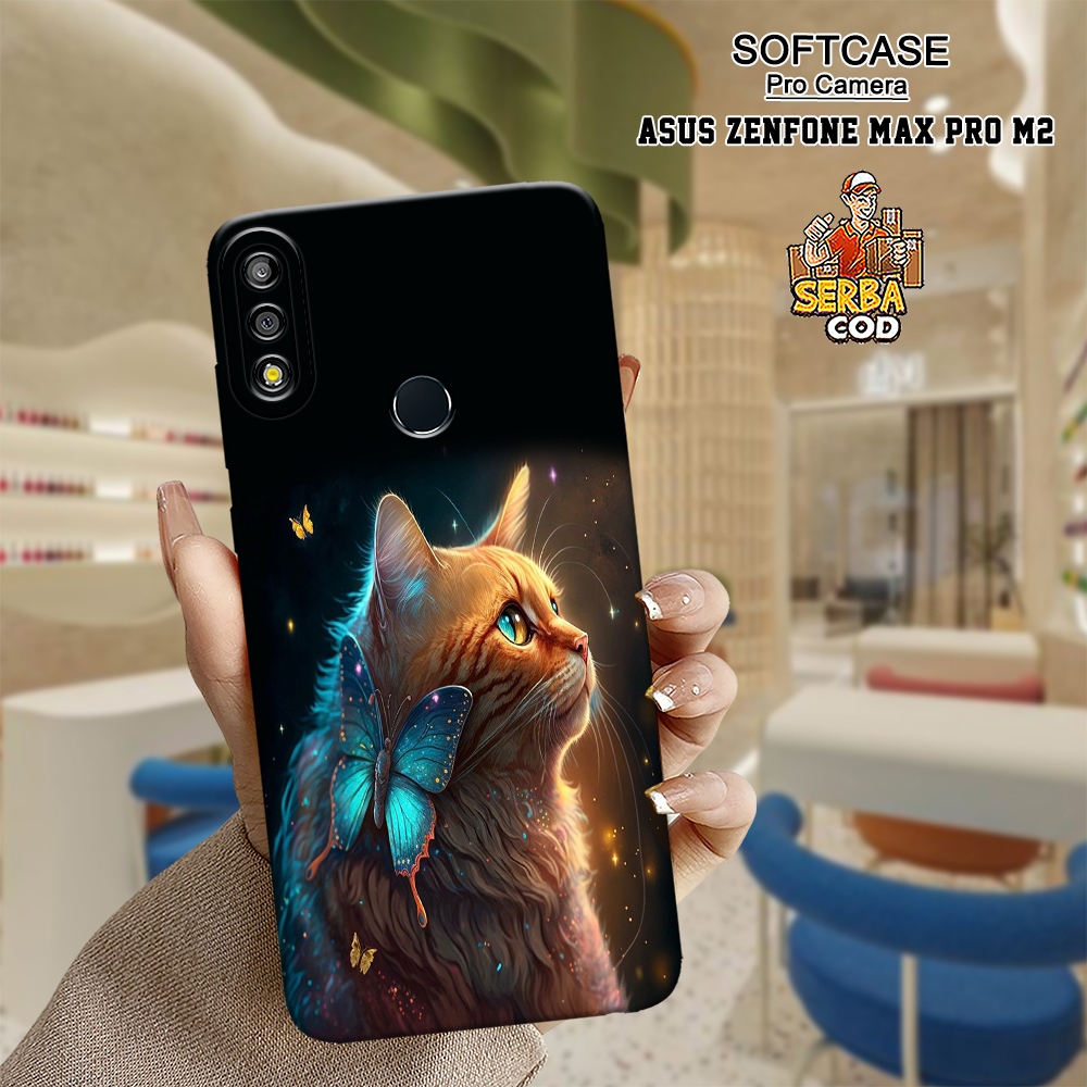 Migun Case - Case Asus Zenfone Max Pro M2 - Motif Kucing - Casing Asus Zenfone Max Pro M2- Softcase 