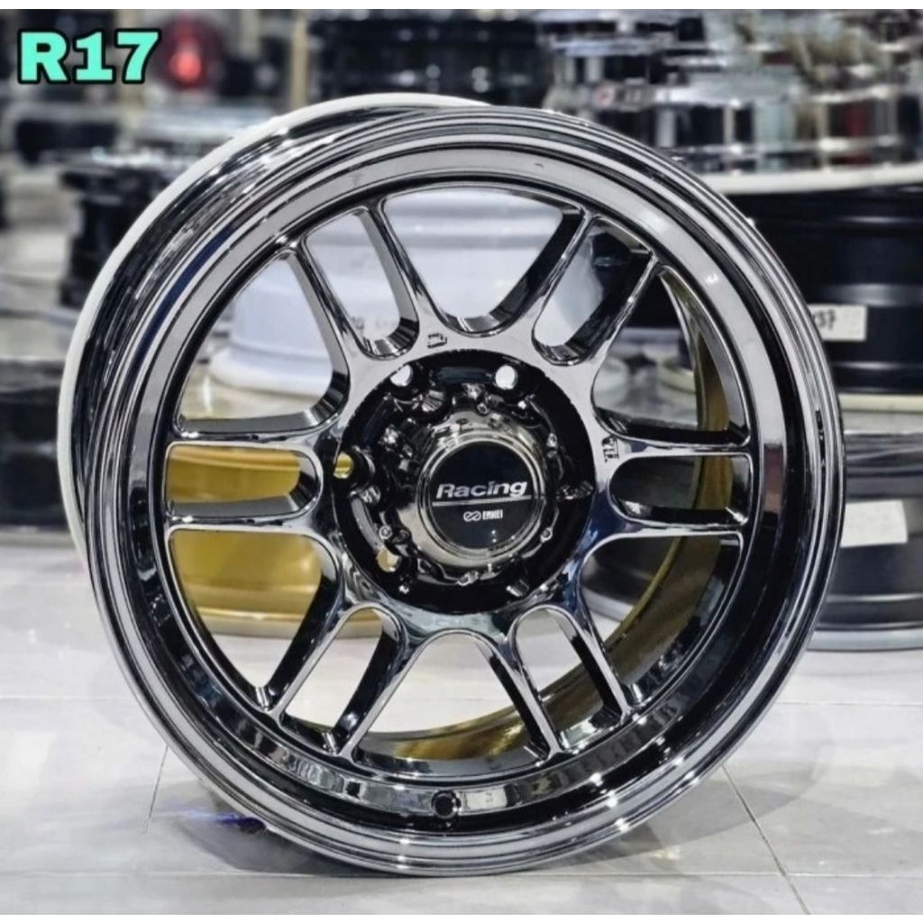 velg racing ENKEI RPF1 BLACK CHROME velg ring 17 Pajero Fortuner Hilux Triton