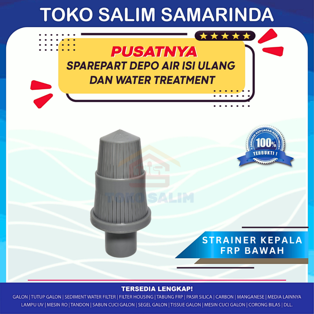 Saringan /  Strainer Kepala FRP Bawah / Strainer Kepala FRP Atas