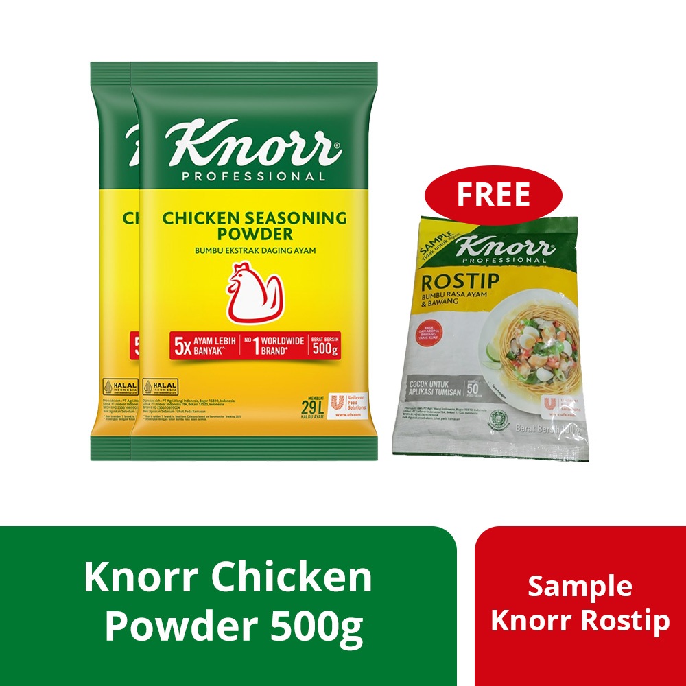 Knorr Chicken Seasoning Powder 500G (X2) Free Knorr Rostip Sample 100gr