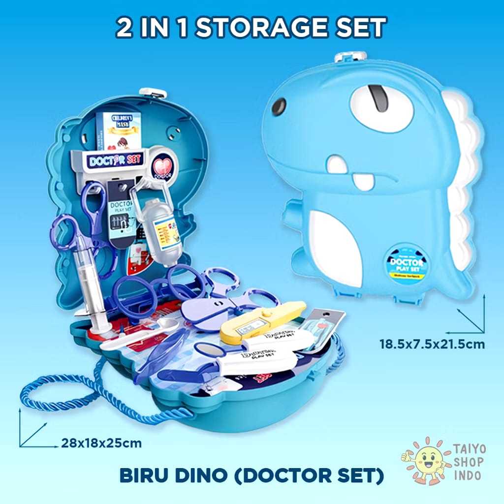 Mainan  Tas Docktor Anak Bag Dinosaur Doctor Set Bag