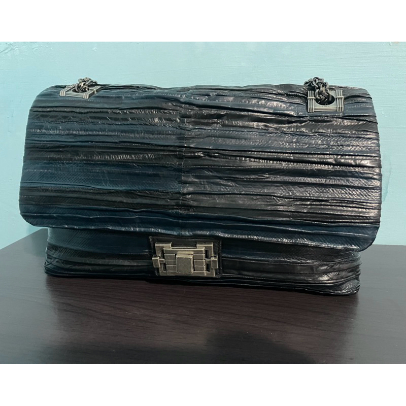 TIME Bag,Sling Sholder Size 30Cm,Besi bakar Kulit Belut