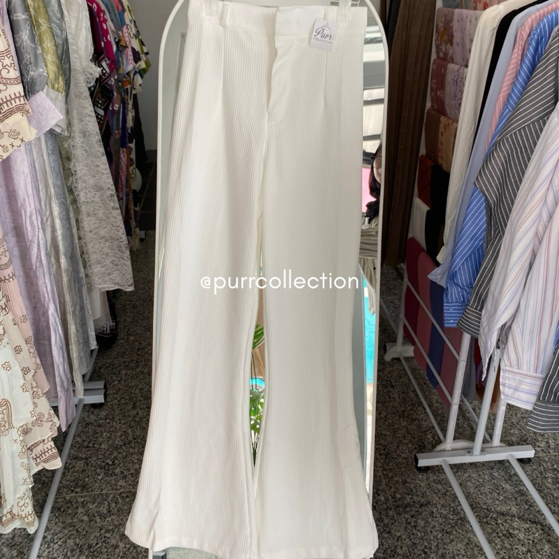 Celana Kulot Knit Waffle Slit