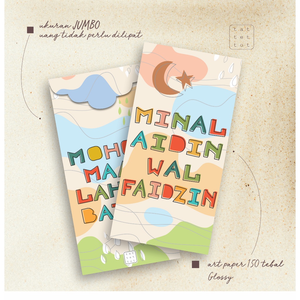 

Tat Tet Tot Amplop THR angpau Lebaran Idul Fitri ( 12 PCS ) | Boho