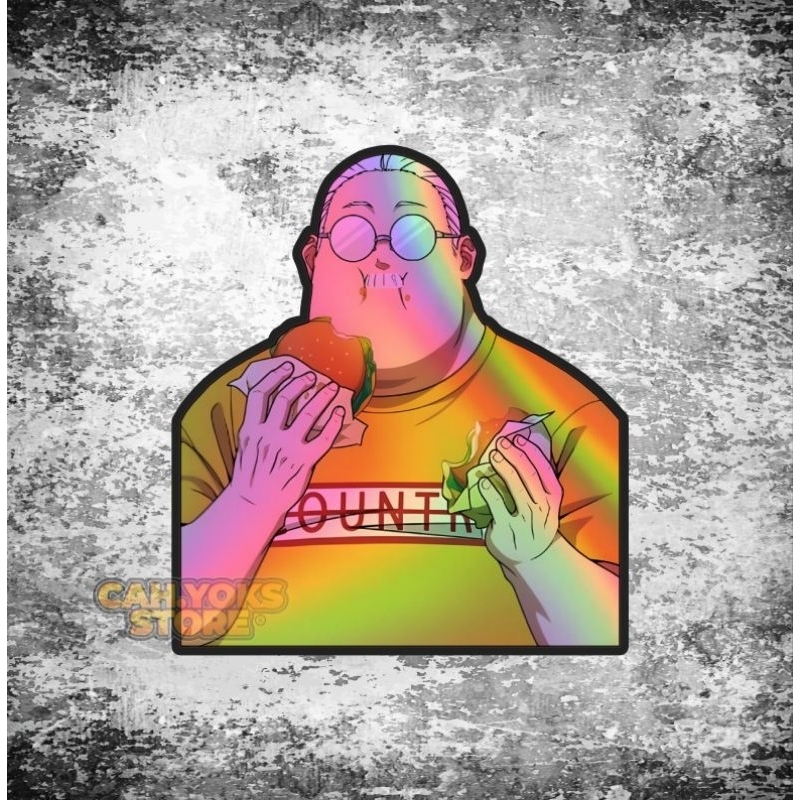 Stiker Anime Hologram Sakamotodays Ukuran -+5*5,5 bahan Maxdecal (paling tebal) sudh laminasi glossy