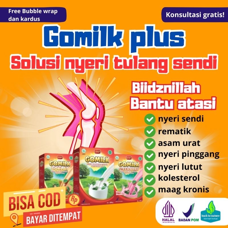 

GOMILK susu kambing etawa mengatasi mencegah nyeri sendi lutut pinggang rematik asam urat